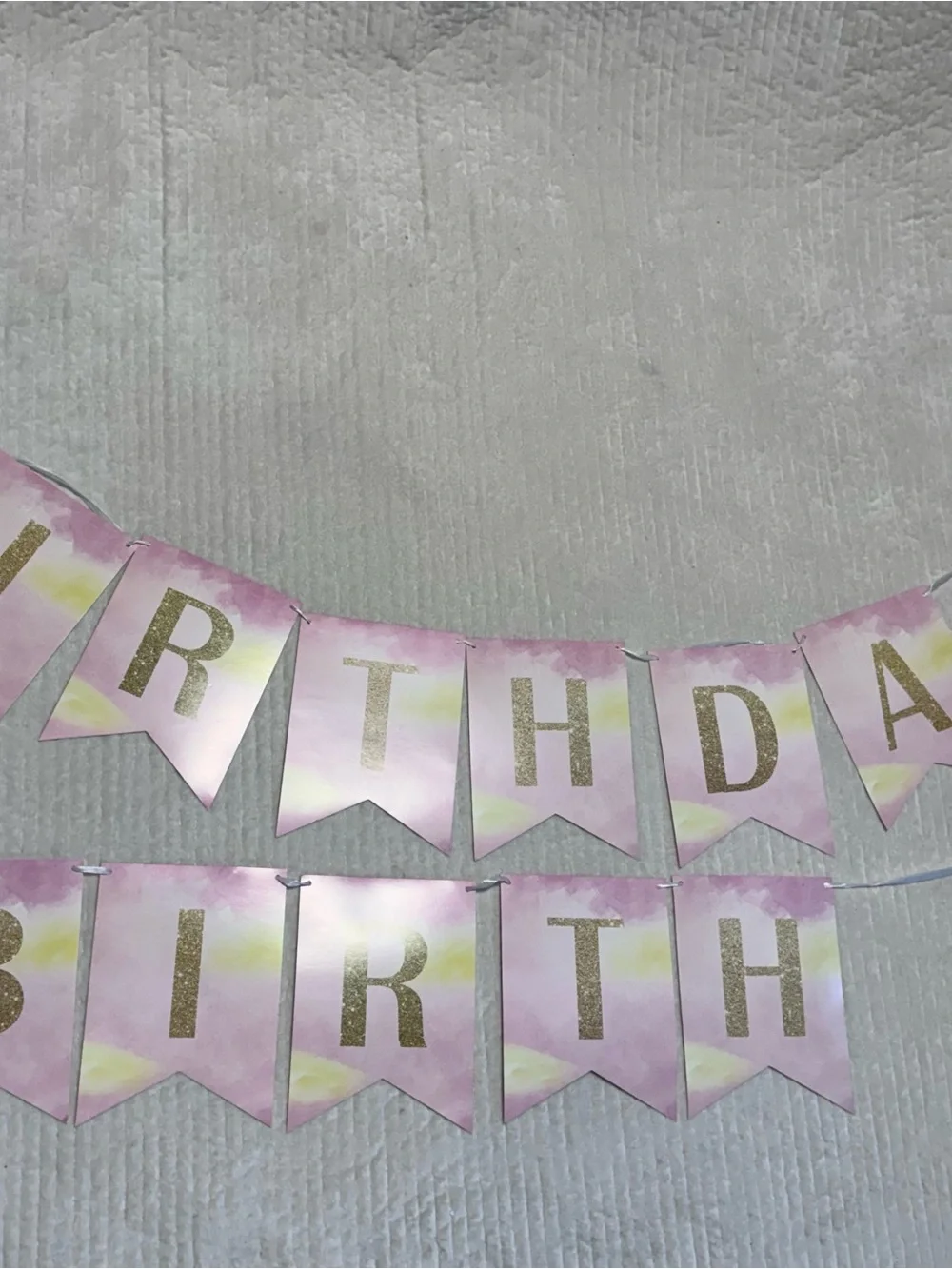MISPRINT! ~ Pink Watercolor-Gold | Birthday Banner | Craft Letters